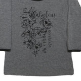 FRACOMINA JEANS Womens Grey Printed Top 3/4 Sleeve Round Neck XS Cotton Blend