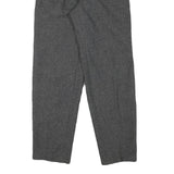 Womens Regular Grey Wool Blend Trousers W24 L28 Zip Closure Classic Fit