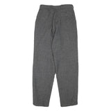 Womens Regular Grey Wool Blend Trousers W24 L28 Zip Closure Classic Fit