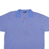 NAUTICA Mens Blue Striped Short Sleeve Polo Shirt XL Classic Cotton Summer