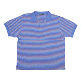 NAUTICA Mens Blue Striped Short Sleeve Polo Shirt XL Classic Cotton Summer