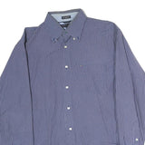 TOMMY HILFIGER Mens Blue Check Shirt M Button Down Casual Cotton
