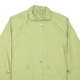 Womens Green Button Jacket L Polyester Blend Plain Lightweight Casual