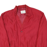 Mens Red Button Synthetic Jacket L Casual Lightweight Plain