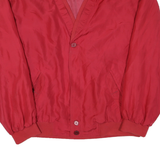 Mens Red Button Synthetic Jacket L Casual Lightweight Plain