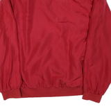 Mens Red Button Synthetic Jacket L Casual Lightweight Plain