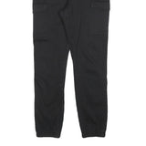 TALLY WEIJL Womens Cotton Blend Black Slim Cargo Trousers W30 L28 Stylish Casual