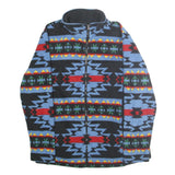 CHAPS Womens Blue Black Red Printed Polyester Jacket XL Zip Outerwear