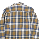 SCHMIDT Mens Brown & Blue Check Shirt L Long Sleeve Cotton Blend Casual
