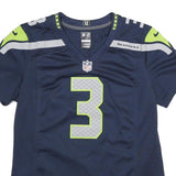 NFL Mens Blue & Green Wilson Football Shirt M Short Sleeve V Neck Graphic