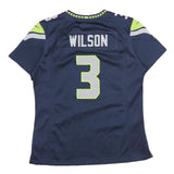 NFL Mens Blue & Green Wilson Football Shirt M Short Sleeve V Neck Graphic