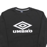 UMBRO Womens Black Cotton Blend Sweatshirt M Crew Neck Logo Print