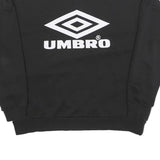 UMBRO Womens Black Cotton Blend Sweatshirt M Crew Neck Logo Print