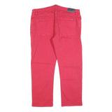 TOMMY JEANS Womens Slim Red Jeans Denim W34 L24 Classic Cotton Blend Zip