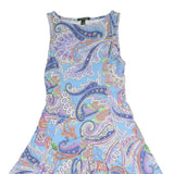 LAUREN RALPH LAUREN Womens Blue Paisley Fit & Flare Woven Sleeveless Midi Dress