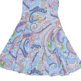 LAUREN RALPH LAUREN Womens Blue Paisley Fit & Flare Woven Sleeveless Midi Dress