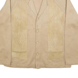 TUNDRA Womens Beige Blouse Long Sleeve Collared Plain L Button Front