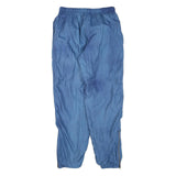 Mens Joggers Blue L W30 L32 Polyester Blend Relaxed Tapered Zip Hem