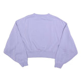 NIKE Womens Purple Crew Neck M Cropped Sweatshirt Cotton Pullover