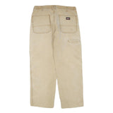 DICKIES Mens Regular Fit Beige Cotton Blend Trousers W34 L28 Workwear Zip