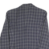 ANRIONELLA SANGIACOMO Womens Navy Blue Check Button Jacket L Polyester Blend