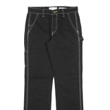 AMERICAN APPAREL Womens Regular Black Denim Jeans W28 L32 Contrast Stitching Zip
