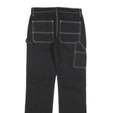 AMERICAN APPAREL Womens Regular Black Denim Jeans W28 L32 Contrast Stitching Zip