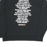 NIKE Mens Black Sweatshirt Just Do It S Cotton Blend Crew Neck Long Sleeve