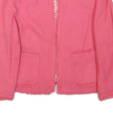 ZARA BASIC Womens Pink Cotton Blend Jacket S Woven Button Closure Elegant Style