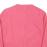 ZARA BASIC Womens Pink Cotton Blend Jacket S Woven Button Closure Elegant Style
