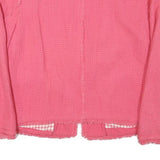 ZARA BASIC Womens Pink Cotton Blend Jacket S Woven Button Closure Elegant Style