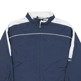REEBOK Mens Navy & White Track Jacket XL Polyester Blend Zip Activewear
