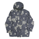 RODEO Womens Blue Floral Polyester Blend Jacket M Zip Hooded