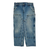 Made In USA Carhartt Double Knee Carpenter Pants - 34W 29L Blue Cotton