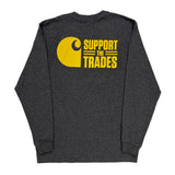 Support The Trades Carhartt Long Sleeve T-Shirt - Medium Gray Cotton