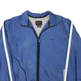NIKE Womens Blue Plain Jacket M Polyester Blend Zip Sports Casual Lightweight