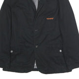 TIMBERLAND Mens Black Cotton Casual Jacket M Button Plain Classic Outerwear