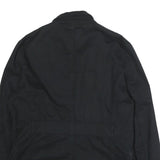 TIMBERLAND Mens Black Cotton Casual Jacket M Button Plain Classic Outerwear