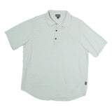 PATAGONIA Mens White & Grey Striped Short Sleeve Polo Shirt M Casual Summer