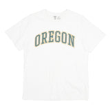 T UNIVERSITY Mens White Oregon Graphic T-Shirt S Short Sleeve Crew Neck Casual