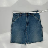 Carpenter Style Faded Glory Denim Shorts - 34W 10L Blue Cotton
