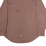 NAUTICA Mens Red Striped Shirt M Cotton Blend Long Sleeve Button Shirt Casual