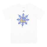 ADIDAS Mens White Golden State Warriors Curry 30 Graphic T-Shirt S Short Sleeve