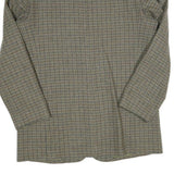 EDDIE BAUER Womens Green Check Jacket M Polyester Blend Tailored Button Front