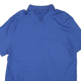 CALVIN KLEIN Mens Blue Short Sleeve Plain Polo Shirt L Cotton Blend
