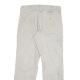 CARHARTT Mens Cotton Blend Beige Relaxed Straight Trousers W32 L30 Workwear Zip