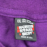 Slater Machine Screen Stars Single Stitch T-Shirt - 2XL Purple Cotton Blend