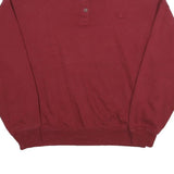 CHAMPION Mens Maroon Polo Collar XL Cotton Blend Sweatshirt Classic Logo