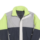 RECLAIMED VINTAGE Mens Lime Green & Grey Colourblock Jacket M Polyester Blend
