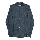 Carhartt Collarless Shirt - Small Blue Cotton